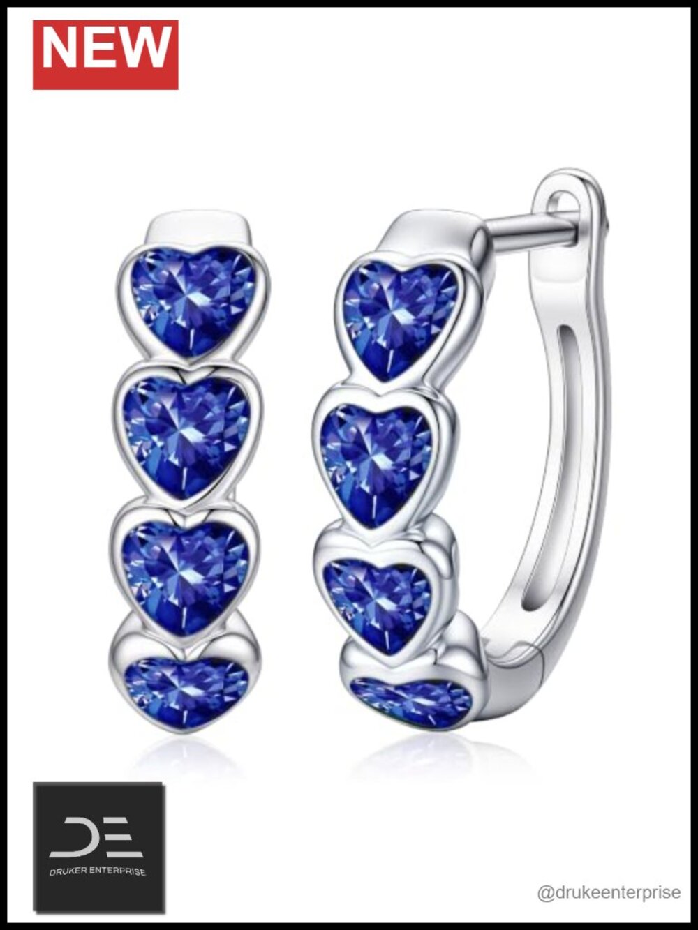 Sterling Silver Birthstone Hoop Earrings for Women Hypoallergenic Nickel-Free